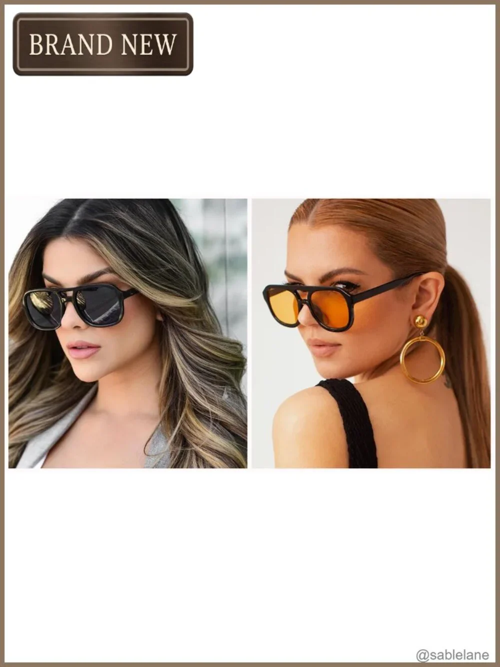 Oversized Aviator Sunglasses Men Women UV400 Protection